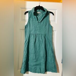 Terzo Millennio Small Linen Italian Sleeveless Sage Green Dress